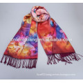 New Women's Pashmina Silk Scarf Floral Wrap Scarves Rose Printed Shawl In The Winter